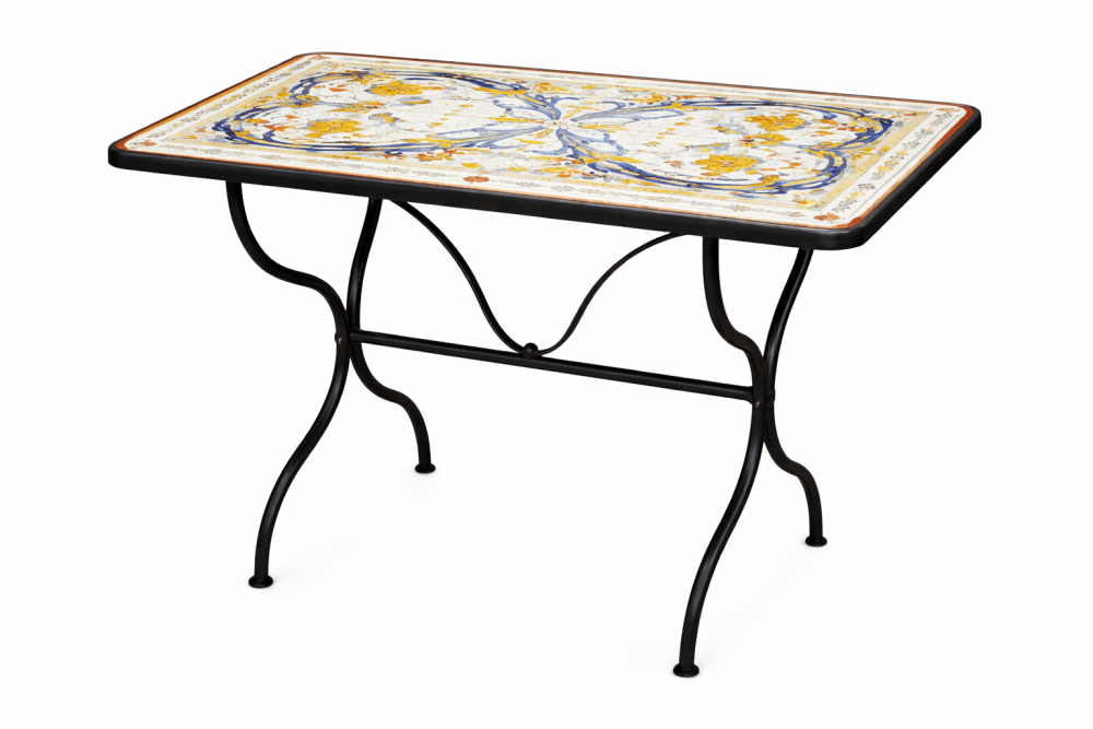 Preview: Table rectangulaire en majolique peinte à la main de Deruta – tradition céramique italienne d’Ombrie